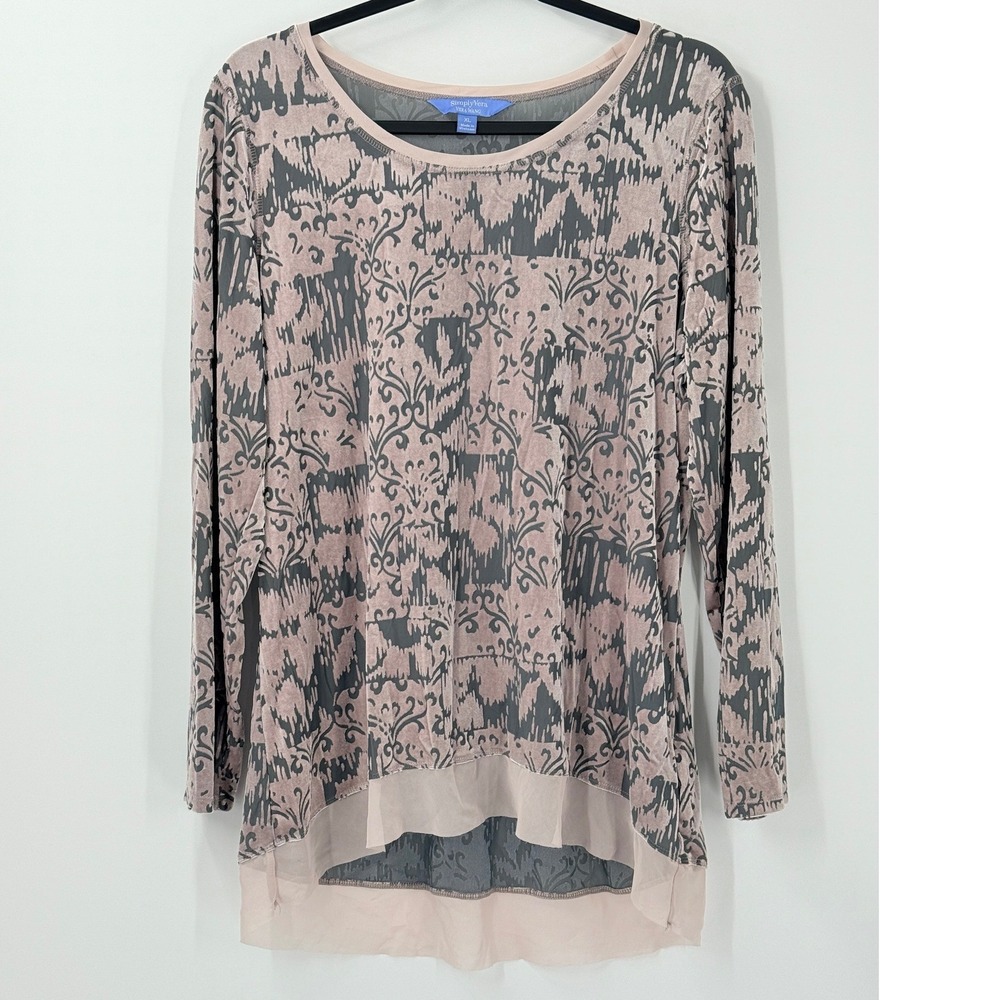 Whimsigoth Velvet Burnout Top Womens sz XL Fairy Grunge Pink holiday